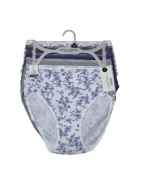 Laura Ashley Womens 5-Pack Cotton Spandex Panties Small Floral & Solid Tag Free